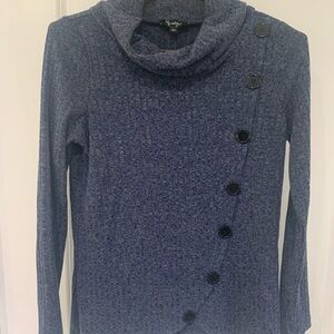 Say What? Blue Button-Accent Sweater